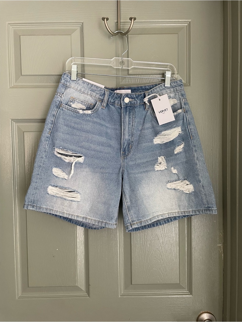 NWT Distressed Vervet jean denim shorts high rise - Picture 1 of 7